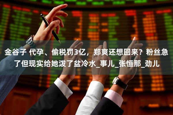 金谷子 代孕、偷税罚3亿，郑爽还想回来？粉丝急了但现实给她泼了盆冷水_事儿_张恒那_劲儿